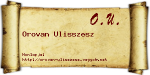 Orovan Ulisszesz névjegykártya